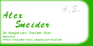 alex sneider business card